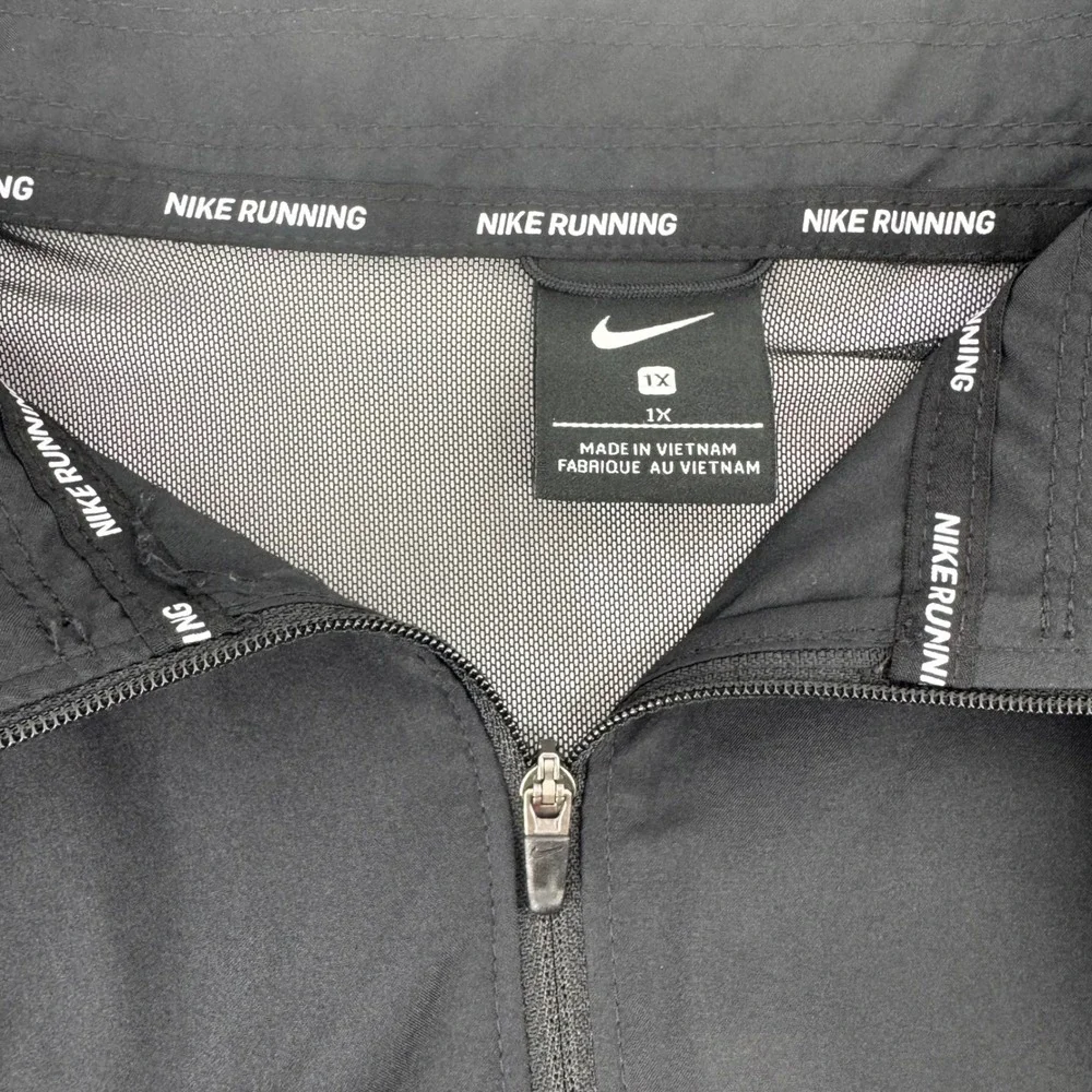 Nike Running Jacket Womens 1X Black Multi Color Paint Splatter Mesh Windbreaker